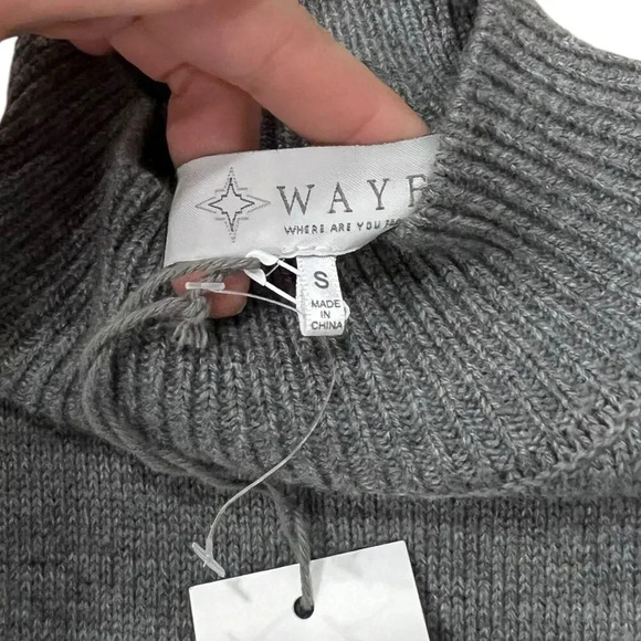 Wayf Gray Lola Puff Sleeve Mini Sweater Dress S - Picture 5 of 5